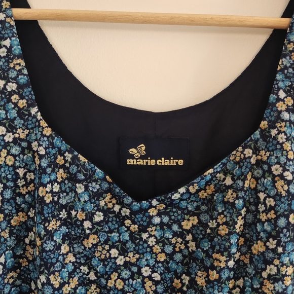 Marie Claire Dark Blue Floral Mini Summer Dress - Picture 5 of 10